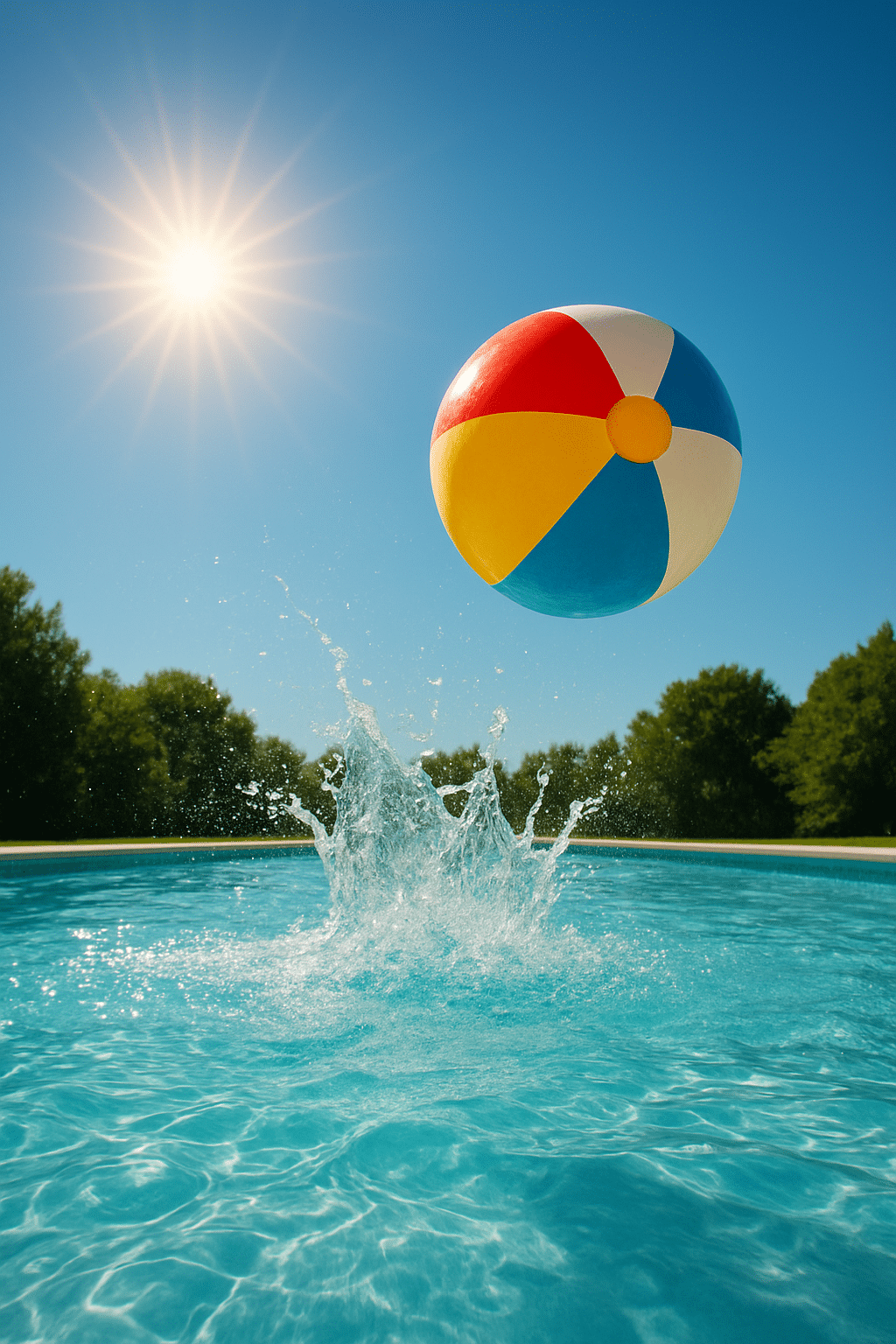 Balle de plage et éclat aquatique